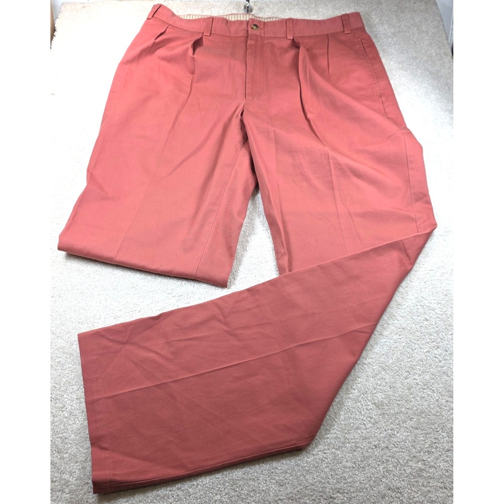 Bills Khakis Pants Men 37 Pink M1P Pleated Straight Cotton Chino USA Made